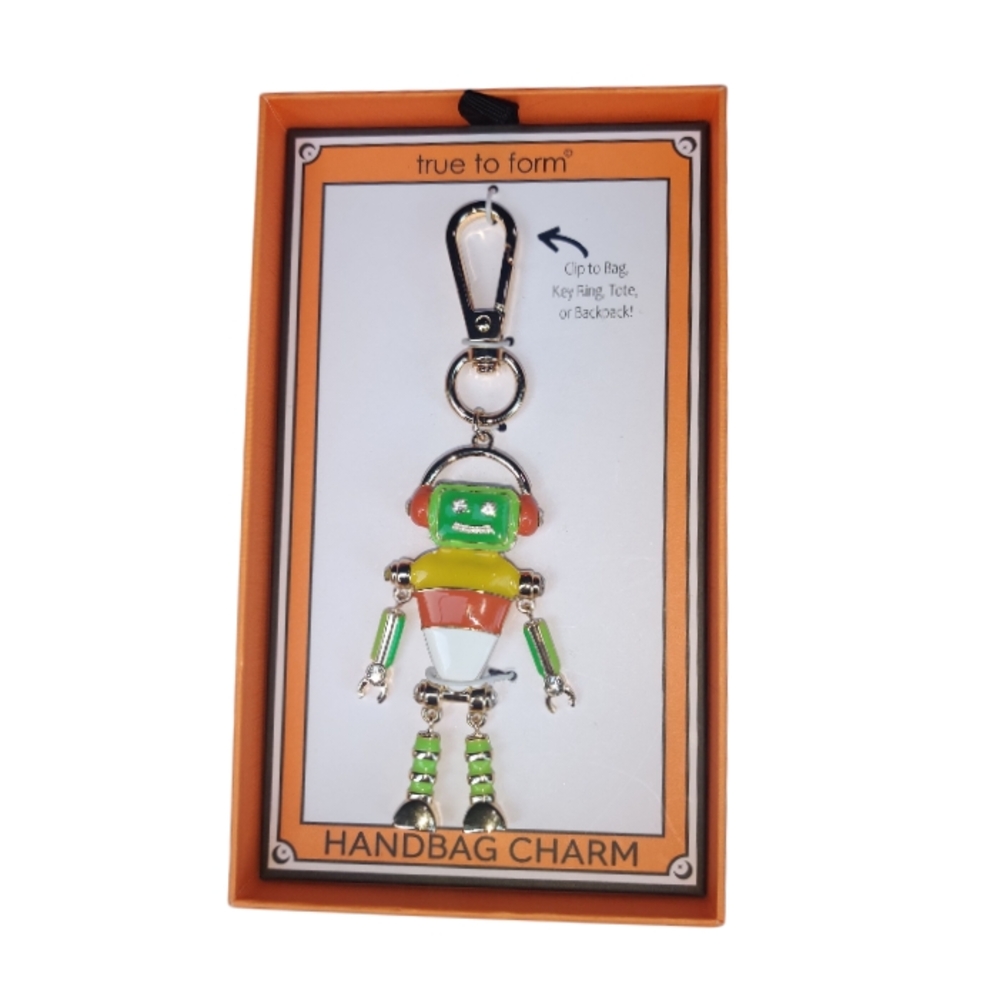 True to Form Candy Corn Robot Bag Charm Keychain - Picture 5 of 6